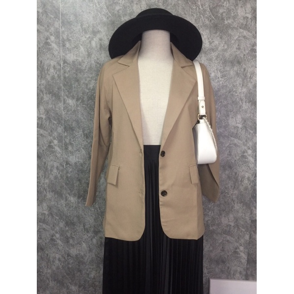Áo khoác blazer 2 lớp nâu tây, thời trang thu đông 2021 | BigBuy360 - bigbuy360.vn