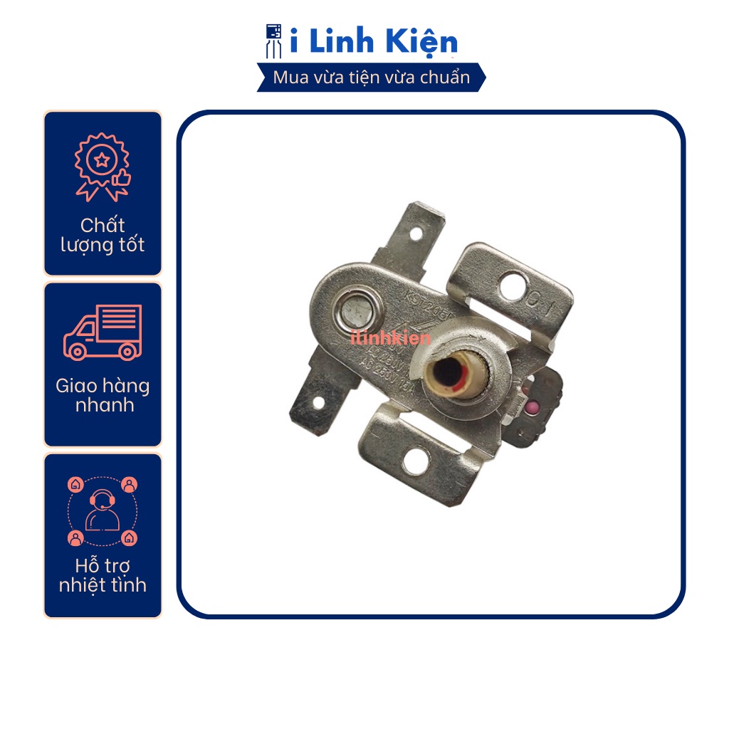 Rơ le nhiệt , rơ le lưỡng kim 2 tai bắt vít dùng cho kim lò nướng , nồi cơm , nồi áp suất.