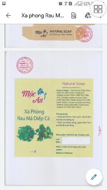 Sà phòng rau má diếp cá côccherry Mộc An | BigBuy360 - bigbuy360.vn