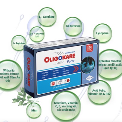 Oligokare Forte - Hỗ trợ giúp tăng số lượng và chất lượng tinh trùng, nâng cao khả năng sinh sản (30 viên)