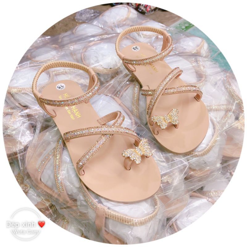 SANDAL NỮ ĐÓNG THIẾT KẾ 2 DÂY CHÉO SIÊU XINH
