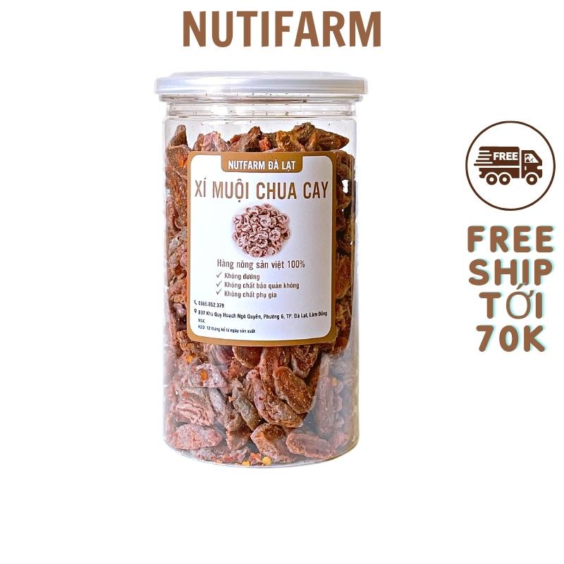 [Mã GROSALE1 giảm 8% đơn 500K] Ô mai xí muội chua cay không hạt 400gr NutiFarm trái cây sấy đặc sản đà lạt