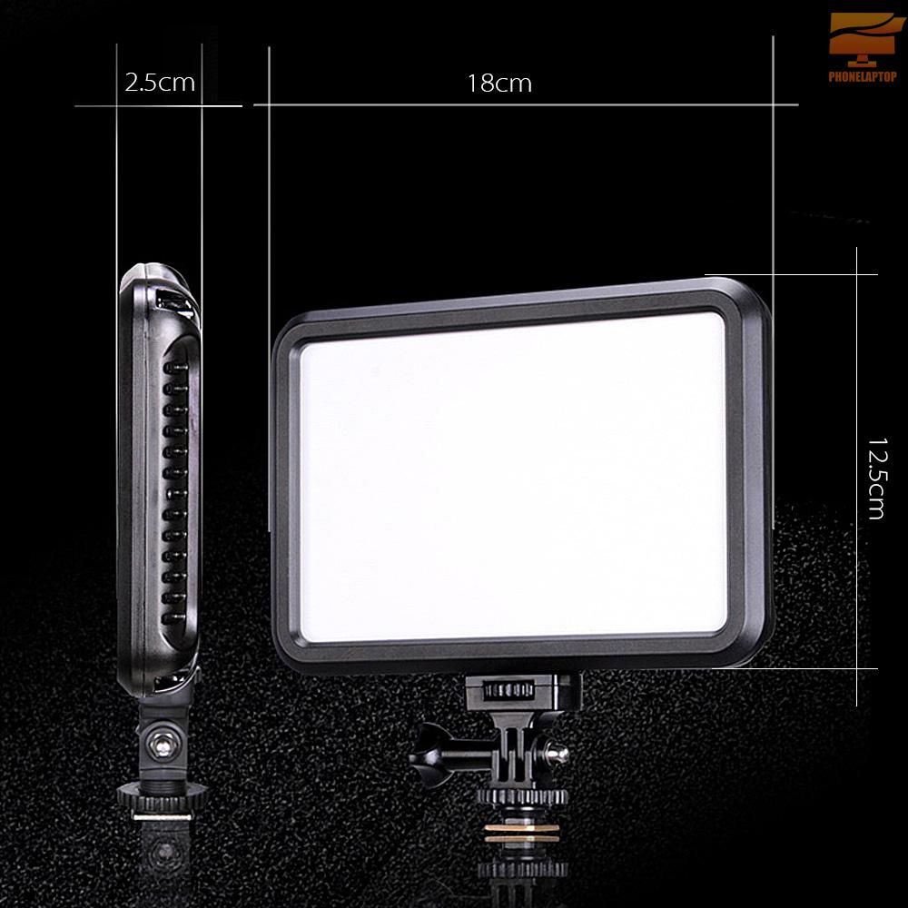 Lapt PT-12B LED Photography Video Camcorder Fill-in Light Panel 3200-5600K Adjustable Color Temperature Brightness with Hot Shoe Adapter for Canon Nikon Pentax Olympus Digital DSLR Cameras