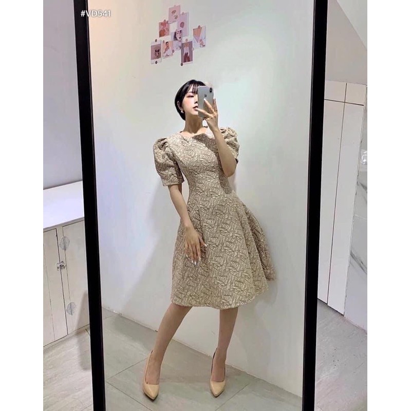 Váy gấm xoè 2 chi tiết