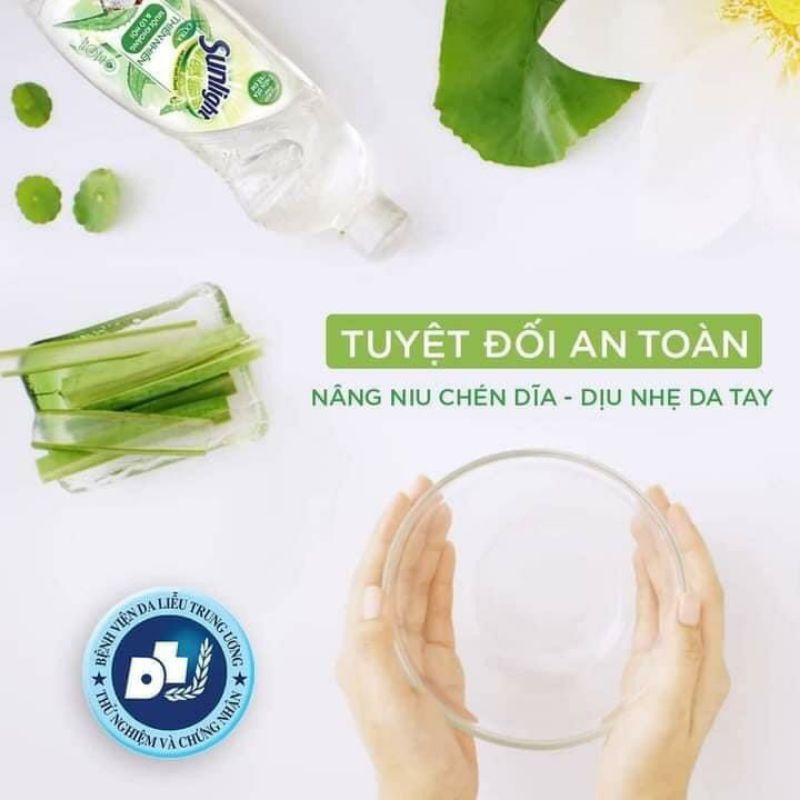 Nước rửa chén Sunlight 550g /1 gói , 357g/1 chai thiên nhiên muối khoáng và lô hội sạch bong dầu mỡ không hại da tay