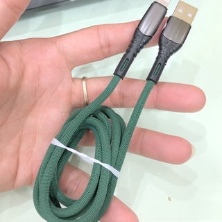 Cáp sạc nhanh IPKLH L4 bọc dù chống rối chống đứt,dây dài 1m có đèn báo,tự ngắt tạm thời khi đầy pin