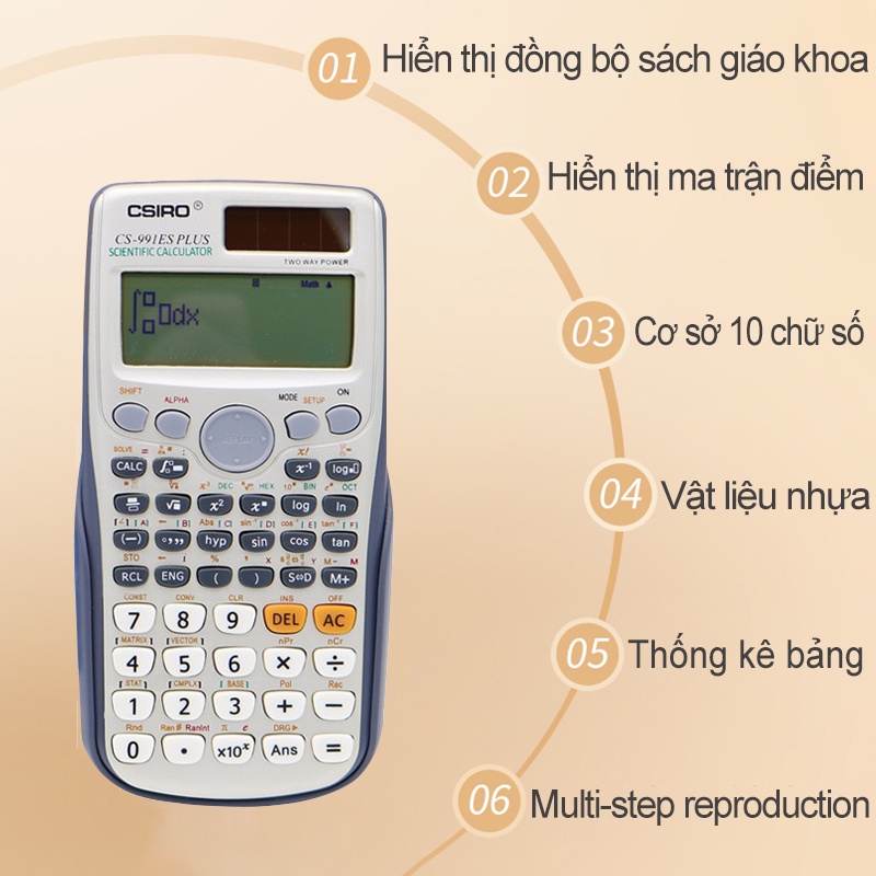máy tính học sinh,Máy tính khoa học CSIRO 991ES Chức năng cho sinh viên trung học Đại học Văn phòng Đồng xu Pin -JSQ991
