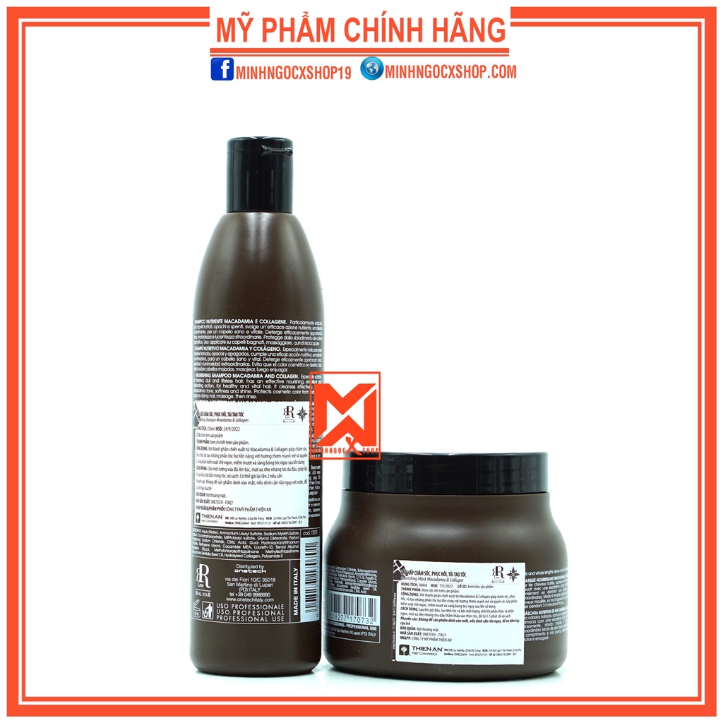 ✅[ RR LINE ] DẦU GỘI KEM Ủ TÓC PHỤC HỒI TÁI TẠO TÓC MACADAMIA STAR 350 - 500ML CHÍNH HÃNG