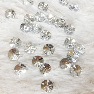 Hạt đá kết áo 3d tròn chóp cườm nhựa ánh bạc đẹp nhiều size từ 0.6cm đến 1.4cm