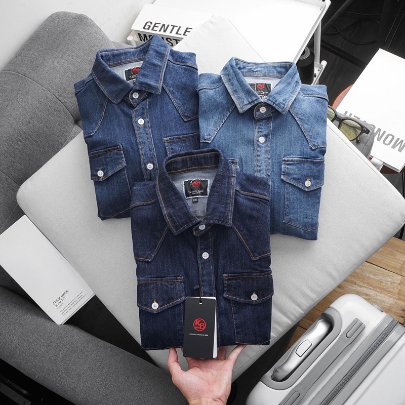 Áo sơmi nam demin cao cấp unisex hàng xuất xịn - áo khoác