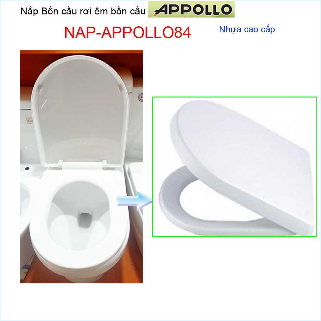 Nắp đậy cho bồn cầu 1 khối Appollo NAP-Appollo84, nắp hơi bồn cầu khối nhựa cao cấp Thailand