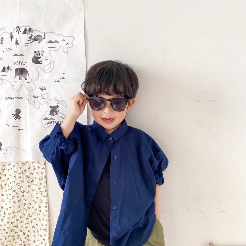 Kính râm Retro chống tia UV400 mùa hè cho bé trai bé gái