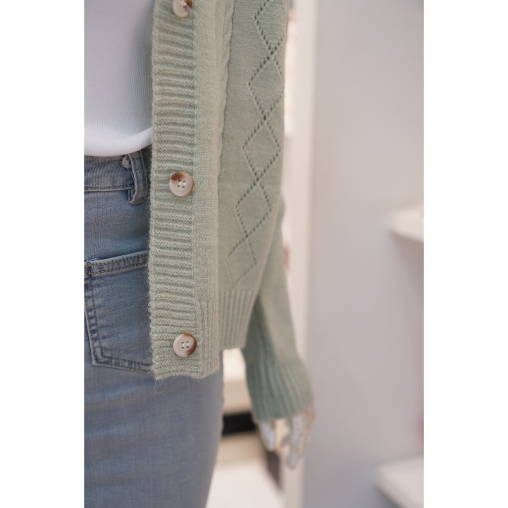 Áo Cardigan Gân Trơn 868