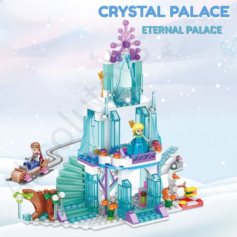 Bộ Đồ Chơi Lắp Ráp lego Lâu Đài Băng Giá Elsa Anna Olaf Dành Cho Bé