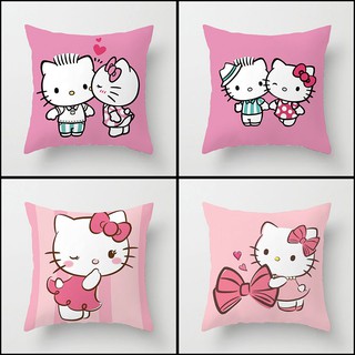 Vỏ Gối In Hình Hello kitty Hoạt Hình Dễ Thương