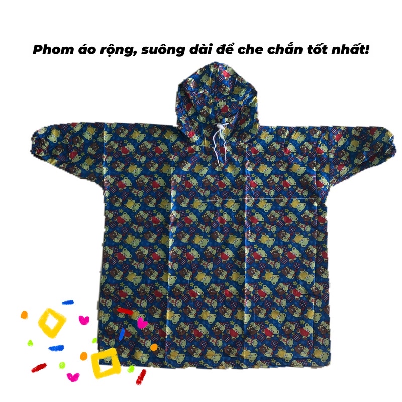 ÁO MƯA BÍT TRẺ EM_ HỌA TIẾT HOẠT HÌNH DỄ THƯƠNG