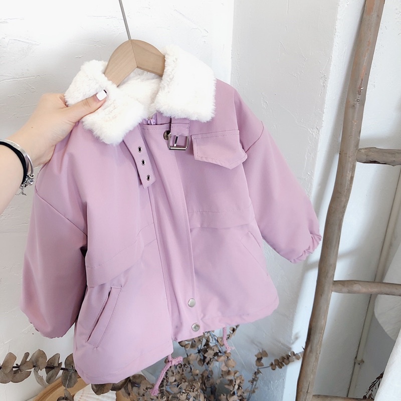 Áo khoác lót lông cho bé dáng dài siêu ấm siêu nhẹ