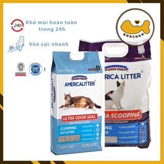 Cát vệ sinh cho mèo siêu vón, siêu khử mùi AMERICA LITTER 10L (có video sản phẩm)