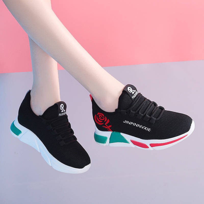 Giày sneaker thể thao nữ buộc dây phong cách hàn quốc màu đen, trắng V179
