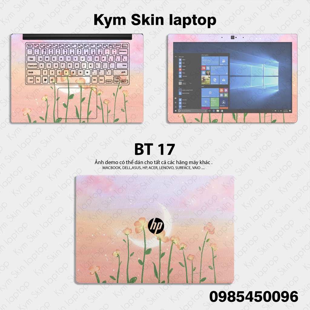 Khung Cảnh Ánh Trăng - Skin Dán Laptop Cắt Sẵn Theo Từng Máy - Decal dán laptop
