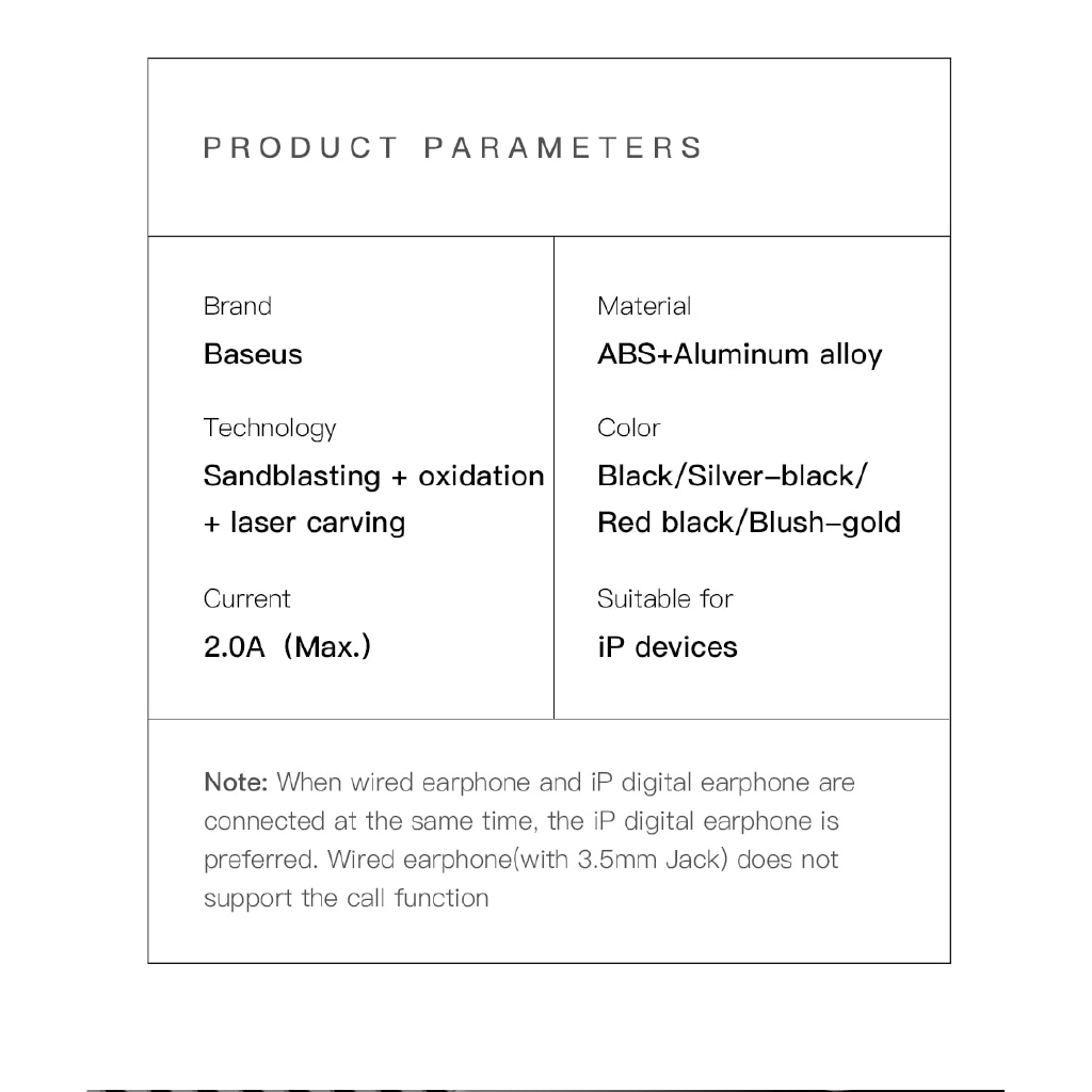 Đầu Chia Cổng Sạc Và Tai Nghe 3.5mm Baseus L52 Chuyên Dụng Cho iPhone