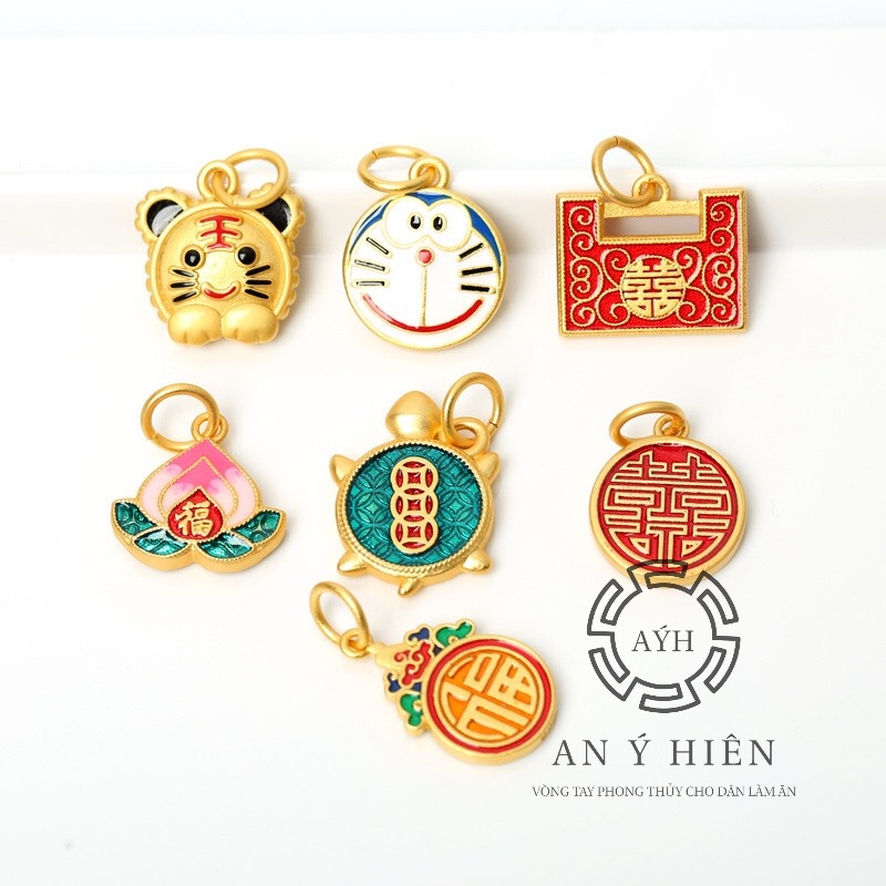 Charm Khóa đỏ vuông chữ Hỷ #C267( An Ý Hiên)