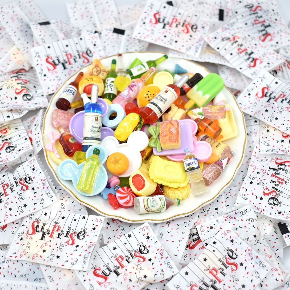 BEAUTY 500PCS/set Girlish Heart Blind Box Food Ornaments Bottle Model Miniature Food Play Mini Toy Resin Art Girls and Boys Cute Tabletop Decoration