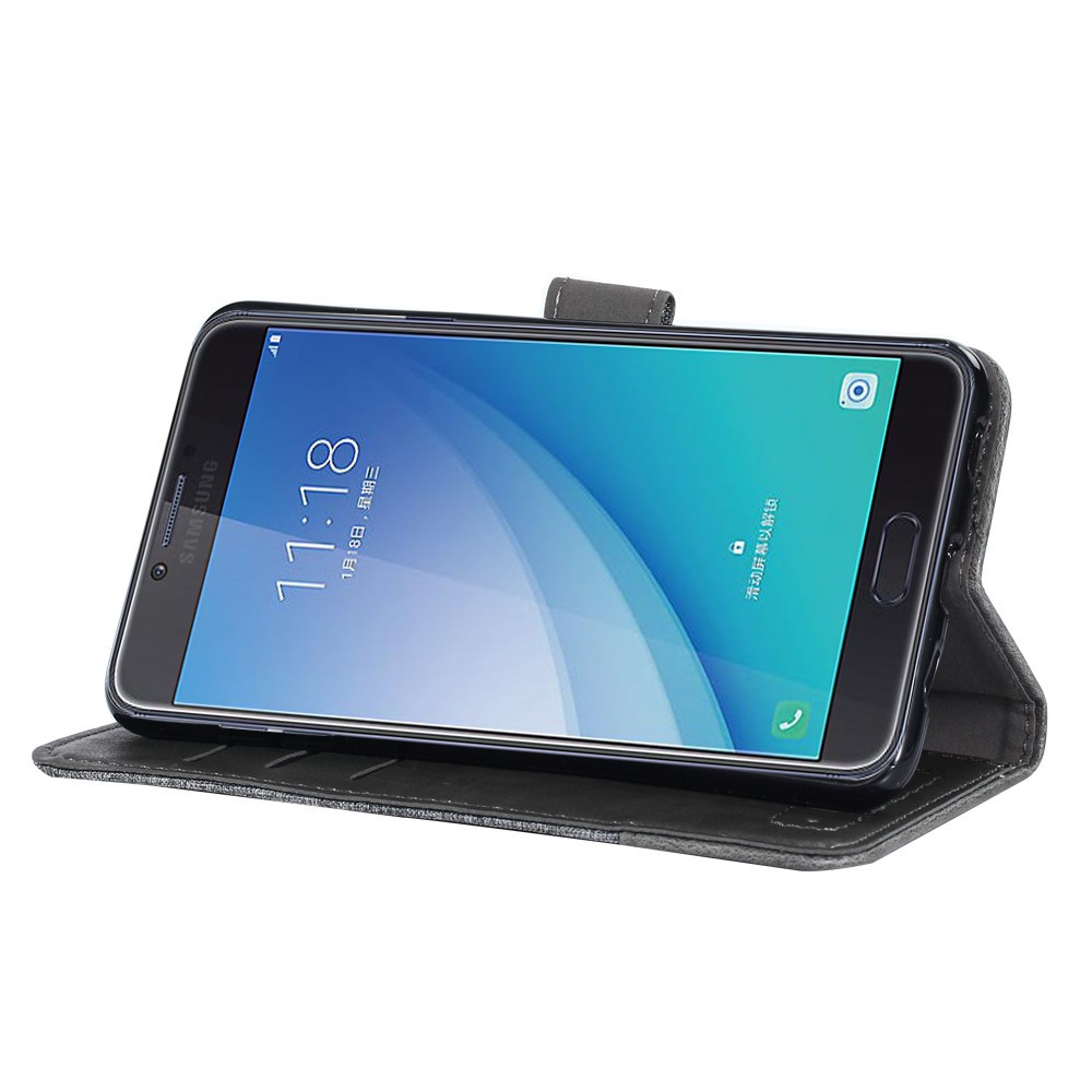 Bao da bề mặt vải denim có ngăn đựng thẻ cho Samsung C5 C7 C9 Pro | BigBuy360 - bigbuy360.vn