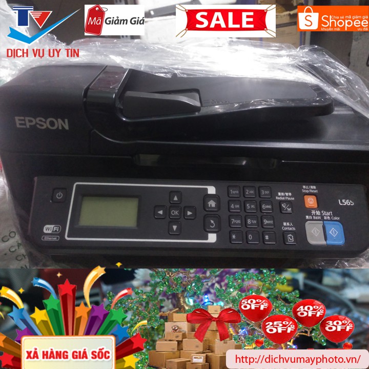 Máy in phun màu đa năng cũ Epson L565 đẹp trên 80% máy đầy đủ tính năng in photocopy scan in wifi ADF