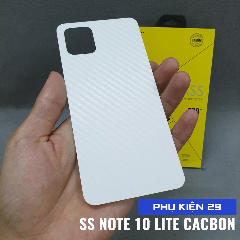 [Samsung Note 7/Note FE/Note 8/Note 9/Note 10/Note 10 Plus/Note 10 Lite] Dán lưng 3D vân Cacbon - Carbon