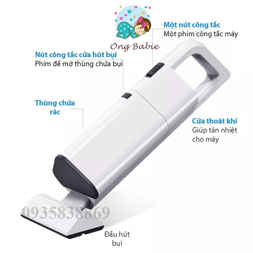 Máy hút bụi gia đình12V Công suất cao không dây 120W máy hút bụi ô tô  hút mạnh Cũng có thể hút lông thú cưng