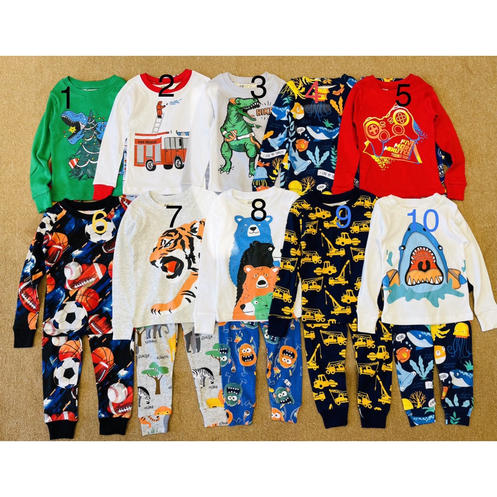 Bộ quần áo cotton borip H.M bé trai xuất dư