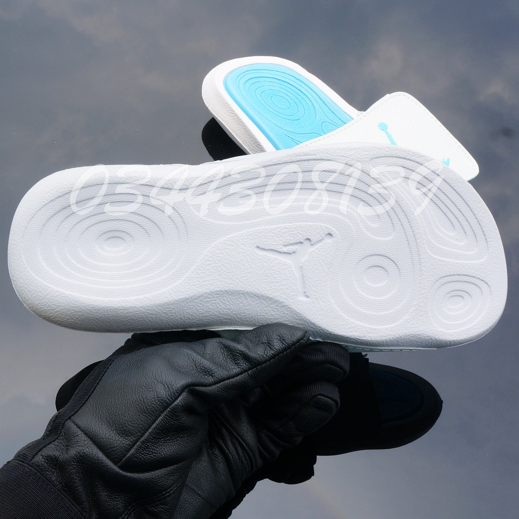 Dép Jordan bóng rổ JD trắng xanh nam nữ  hot trend VNXK đầy đủ tem tag hộp JD loại 1 quai ngang xé dán. nhuthuyshoes