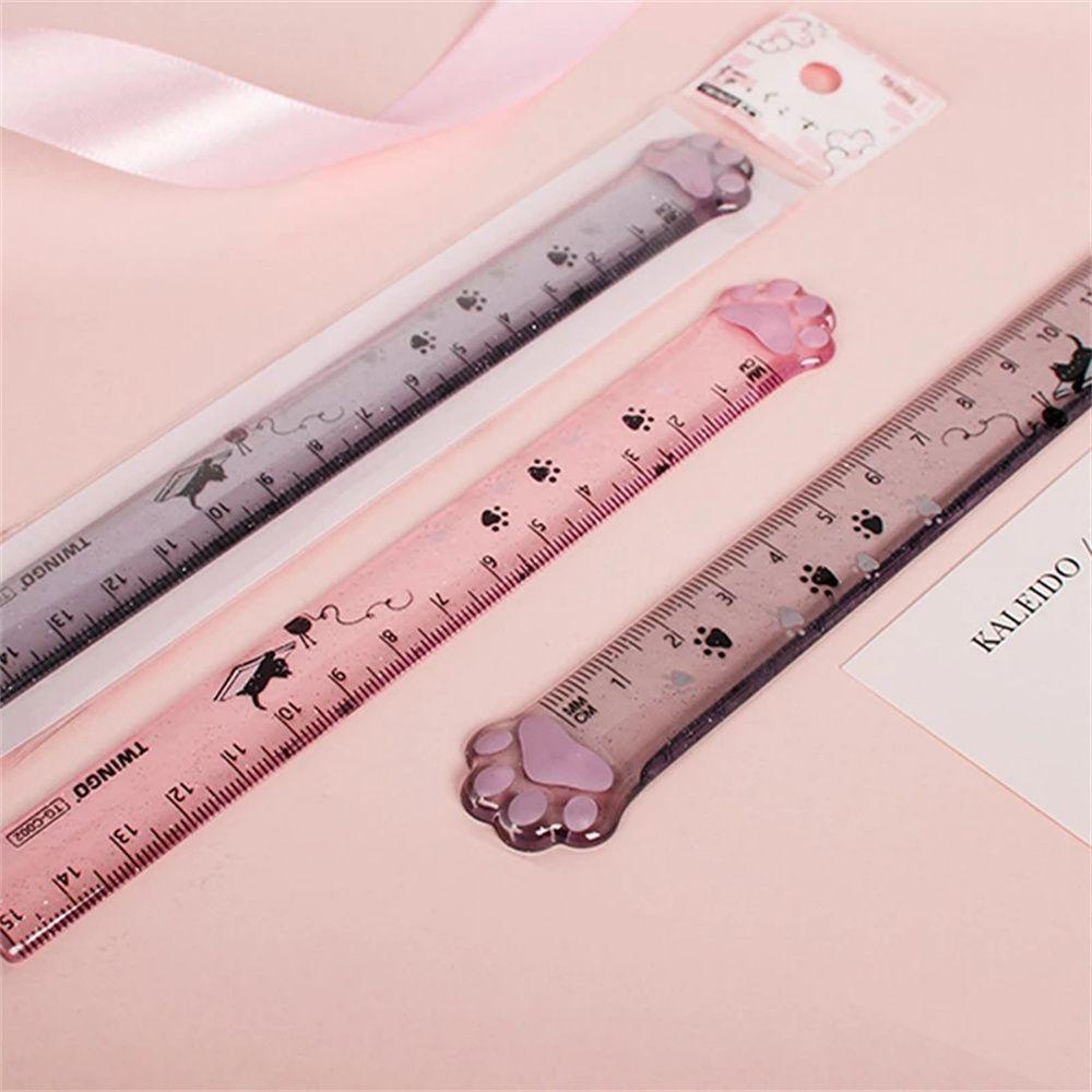PEWANY Thước Thẳng Bằng Nhựa Hình Móng Vuốt Mèo Đáng Yêu Dành Cho Học Sinh