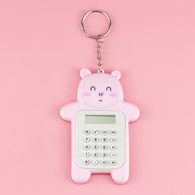 Máy tính bỏ túi 8 số hình gấu hoạt hình dễ thương xinh xắn cho học sinh