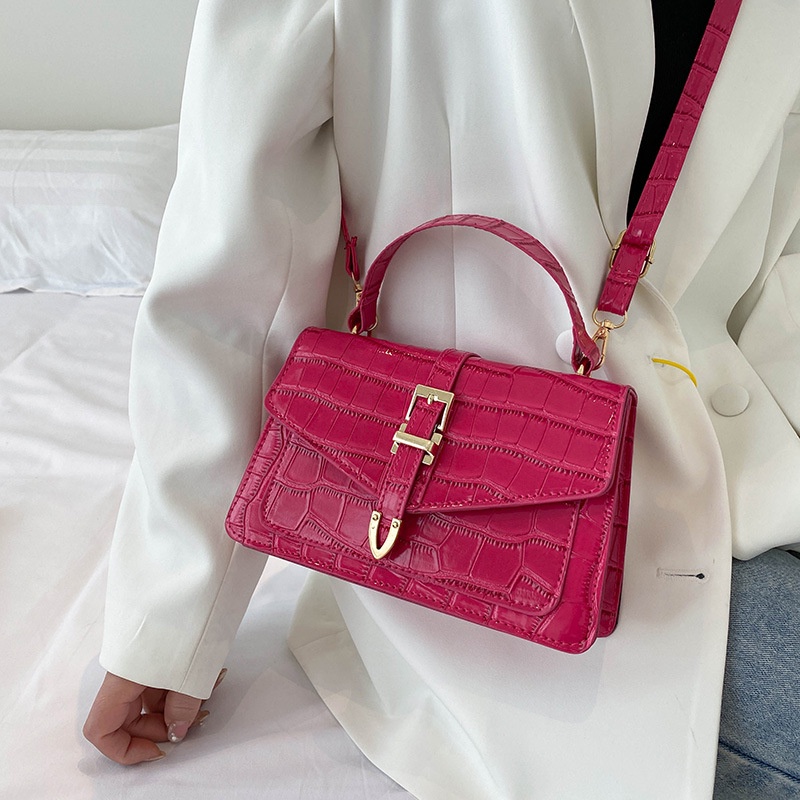 Túi Xách Đeo Vai Hình Vuông Màu Trơn Phong Cách retro Thời Trang Mùa Xuân 2022