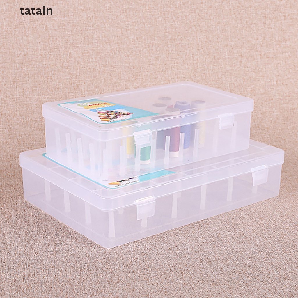 [TAT] 42PCS Plastic Transparent Thread Box Household Sewing Thread Storage Box Suitcas CVX