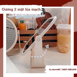 GƯƠNG ĐỂ BÀN XOAY 360 2 MẶT LÚA MẠCH