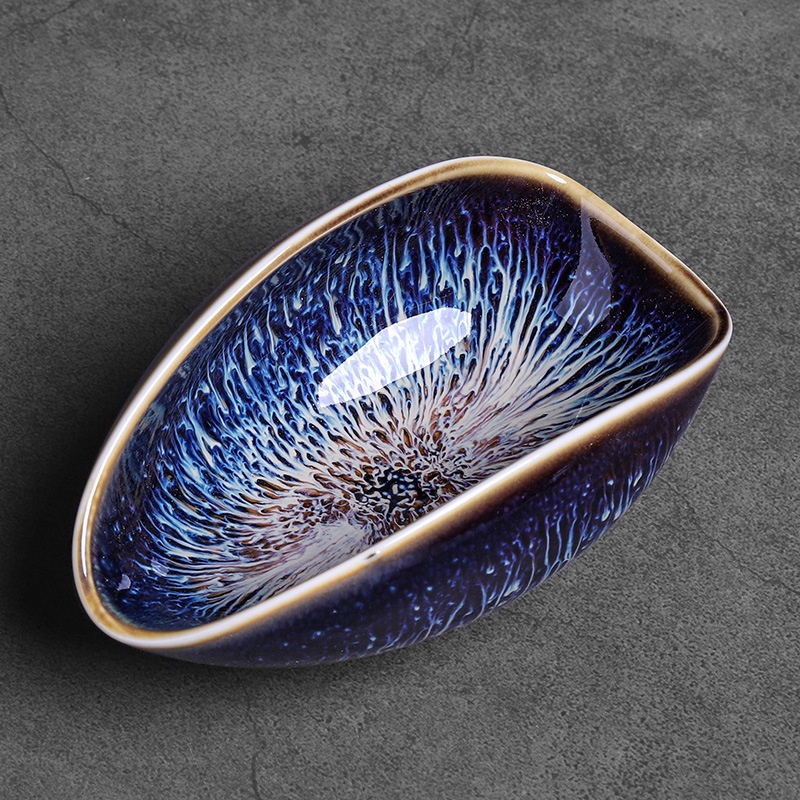 Obsidian Change Tianmu Tea Lotus [Huayun] Trà gốm cổ điển Lotus Handmade Tea Appreciation Take Tea S