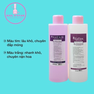 Dung dịch tím Ezflow chính hãng chai lớn 1000ml - Nước đắp bột móng tay, nặn hoa chuyên dụng ngành nails