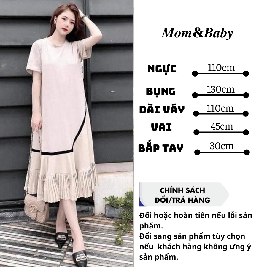 Váy bầu thời trang thiết kế xuông M116 chất Cotton 100% freesize từ 45 đến 70kg