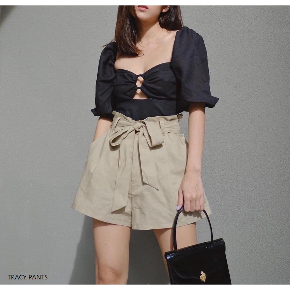 NAPUBEE Quần shorts kèm nơ mặc mix áo croptop TRACY PANTS