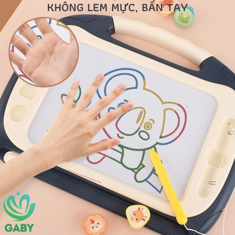 Bảng vẽ tự xóa thông minh cho bé có chân bàn loại to GABY bảng từ tính tập viết, tập vẽ, an toàn, không lem mực
