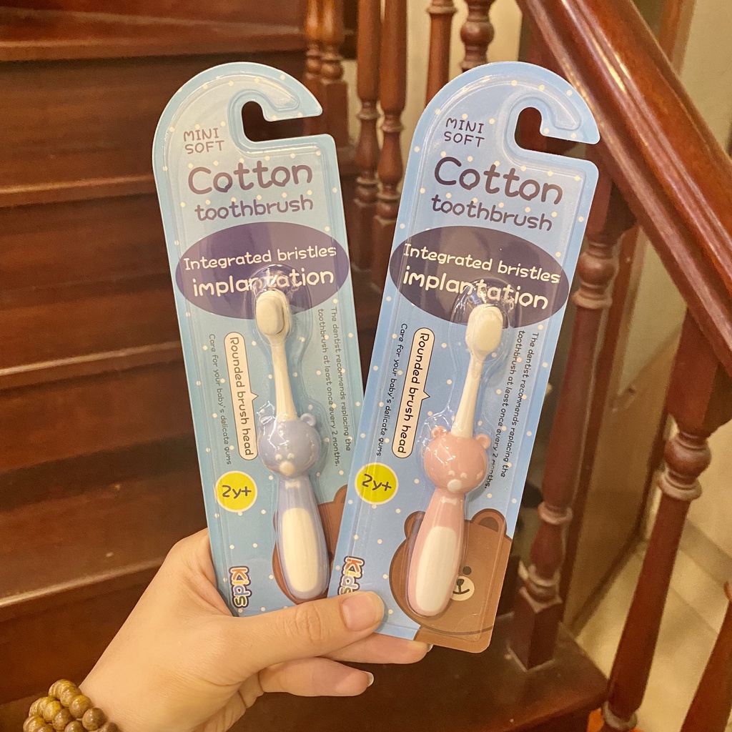 Bàn Chải Đánh Răng Hình Gấu Cho Bé Chất Liệu Siêu Mềm Mại