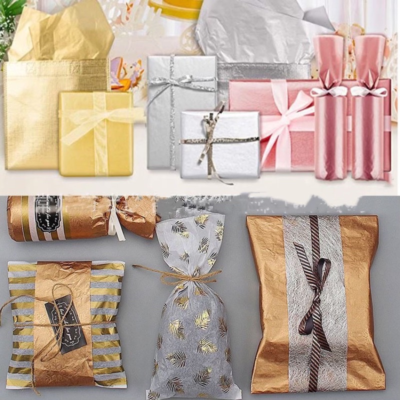 Giấy Pelure Hoạ Tiết Hoa Tuyết Vàng Size 50*70cm