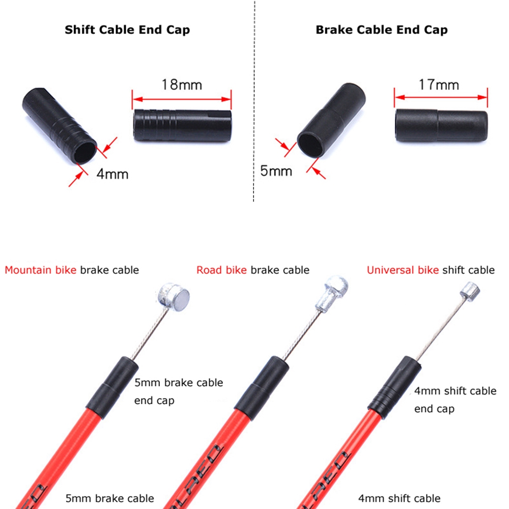 Set 100 nắp bọc đầu dây cáp xe đạp chất lượng cao