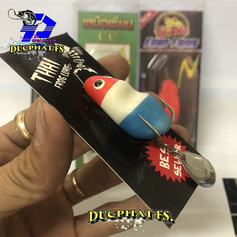 Mồi câu lure cá lóc 3 màu . Nhái thái câu lure rất nhậy cá !!!