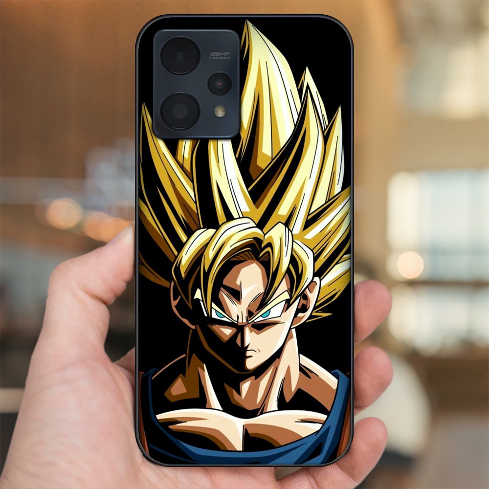 Ốp lưng Realme 9, 9 Pro, 9 Pro Plus viền đen in hình Goku Dragon Ball