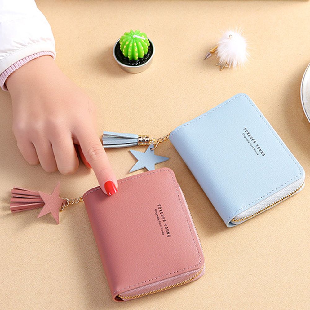 Ví Dáng Vuông Mini Có Khóa Kéo Và Tua Rua Nhiều Màu Phong Cách Hàn Quốc Thời Trang Cho Nữ