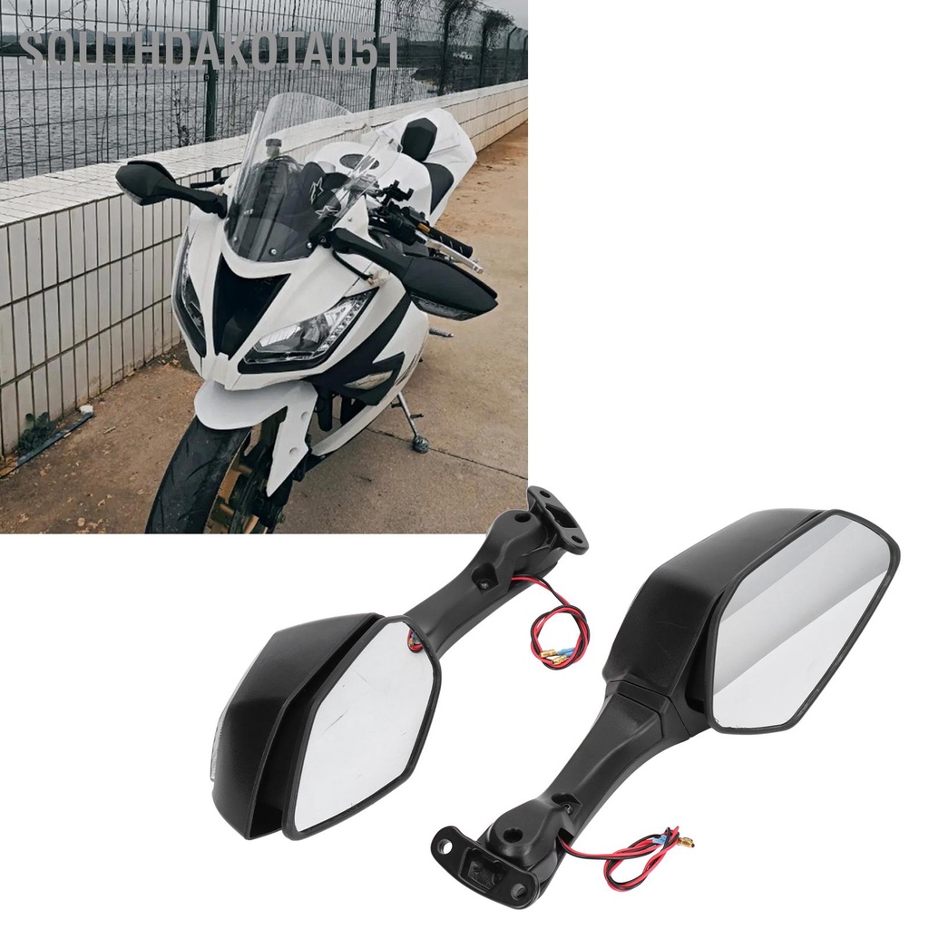 Southdakota051 Gương chiếu hậu xe máy có đèn xi nhan LED thay thế cho NINJA ZX10R 2011‑2015